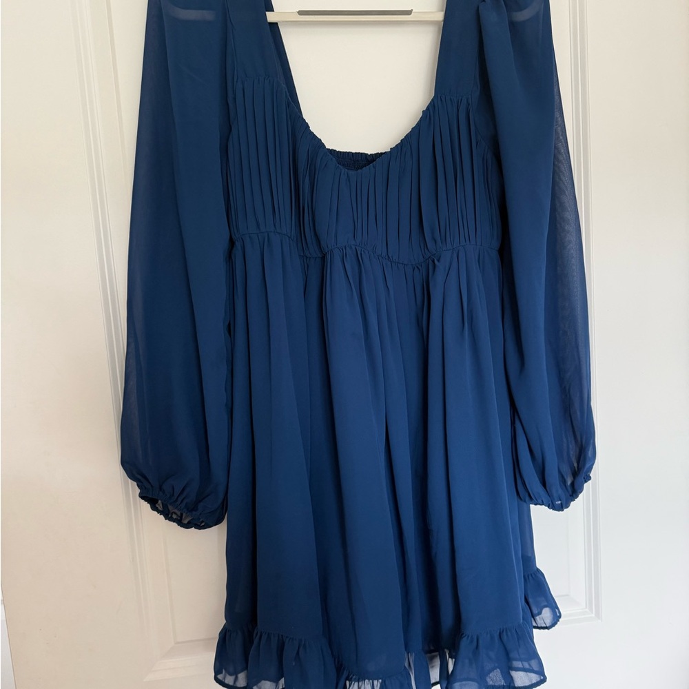 Abercrombie & Fitch Navy Blue Gathered Top
